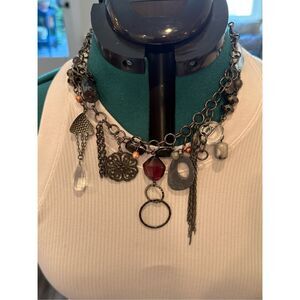 White House Black Market Metal Charm Necklace